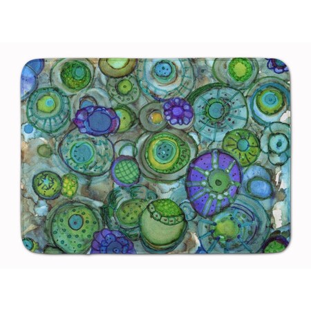 Carolines Treasures Abstract in Blues and Greens Machine Washable Memory Foam Mat 8962RUG